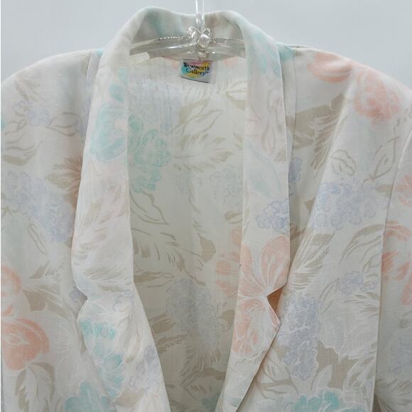 Wentworth Gallery Vintage 80s Pastel Floral Lolita Single Breasted Blazer Jacket - Picture 6 of 13